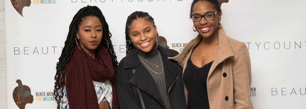 Young women attending a Black Women for Wellness 2018 Beauty Counter event
