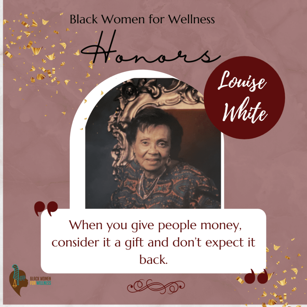 Day 20 Black Women for Wellness Louise White