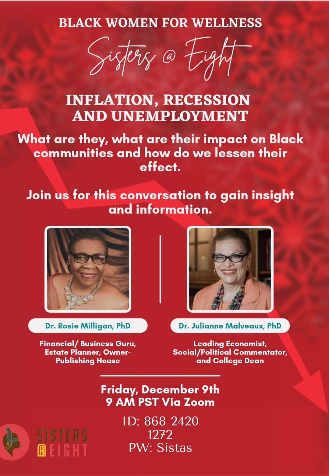 Sisters@Eight Inflation, Recession & Unemployment Event Flyer