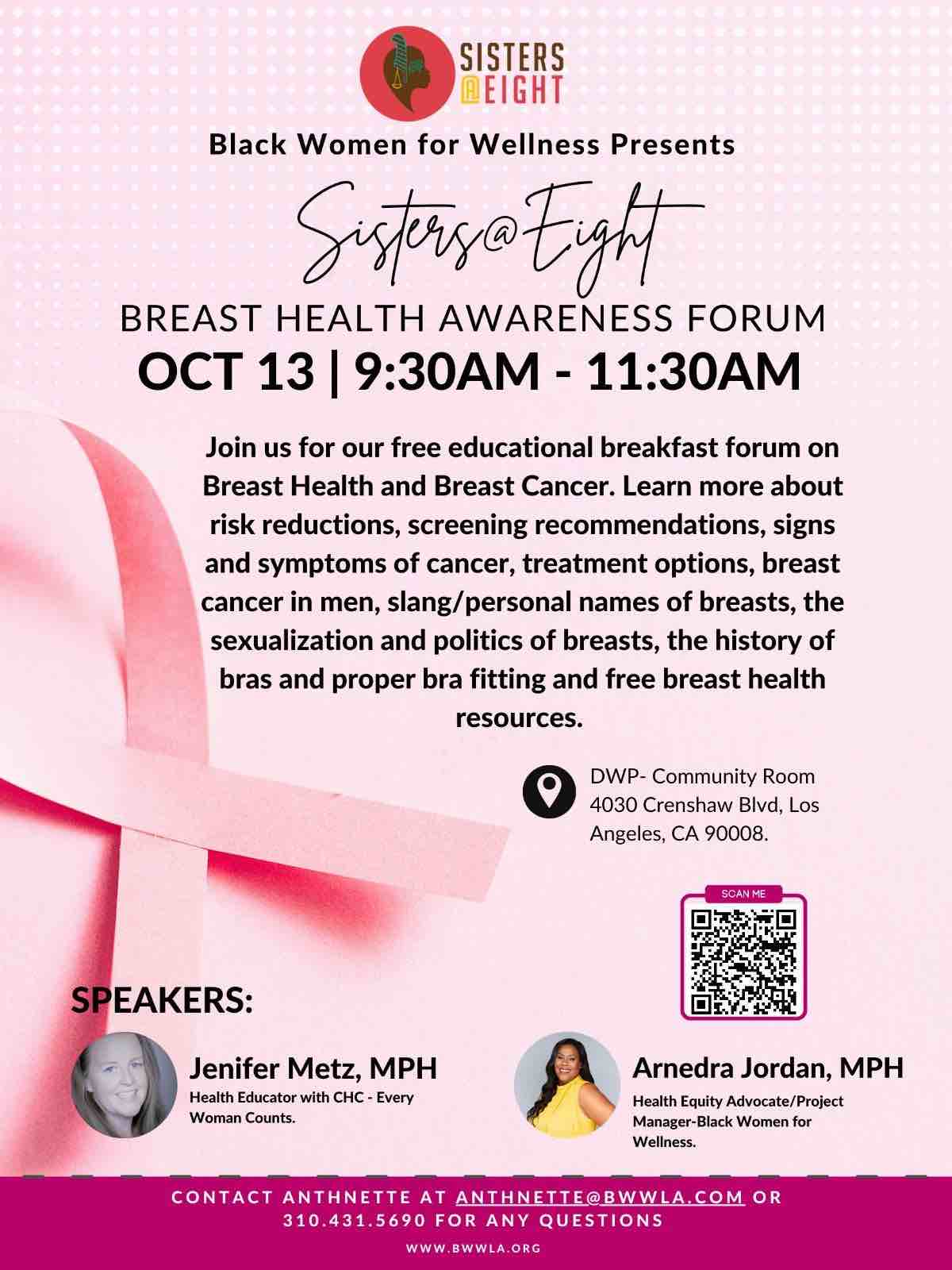 Sisters@Eight Breast Health Event Flyer