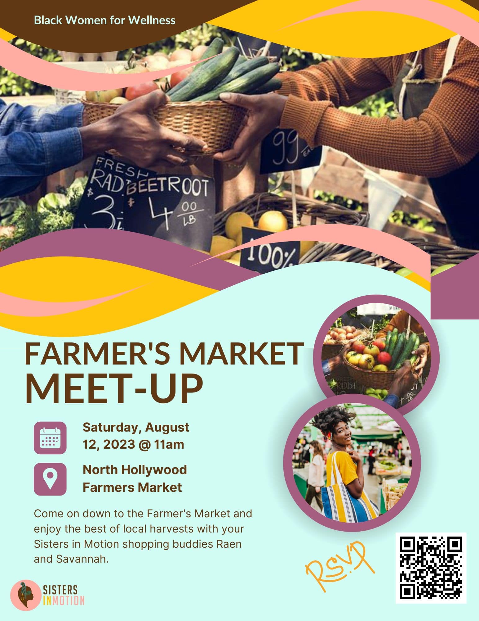 Farmers Market August 2023 - North Hollywood Event Flyer