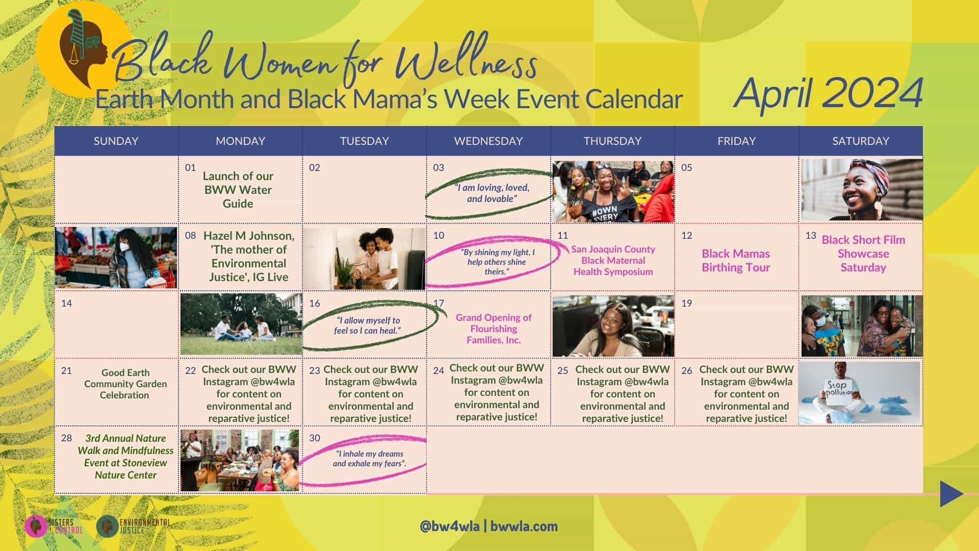 BWW April 2024 Event Calendar