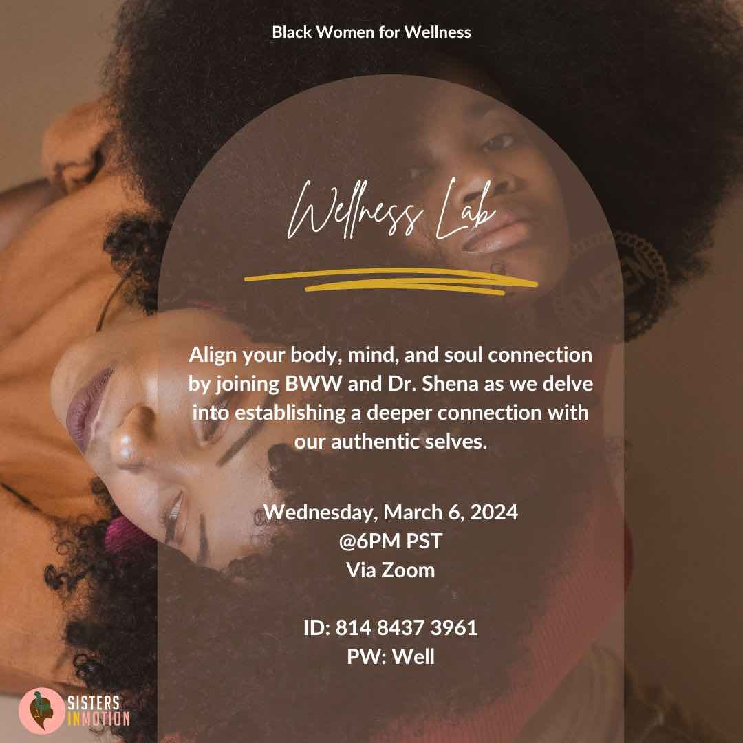 Black Women for Wellness - Wellness Lab Event Flyer