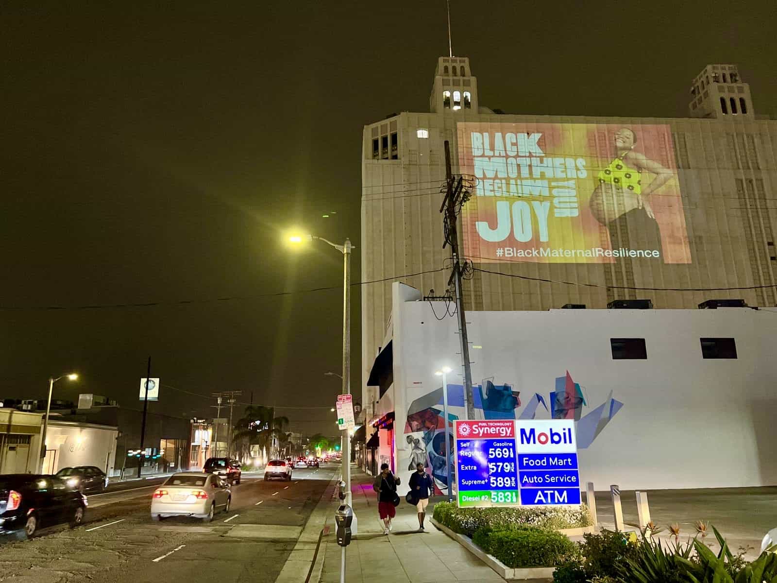 BMIH projection on Santa Monica Boulevard and Highland, Los Angeles