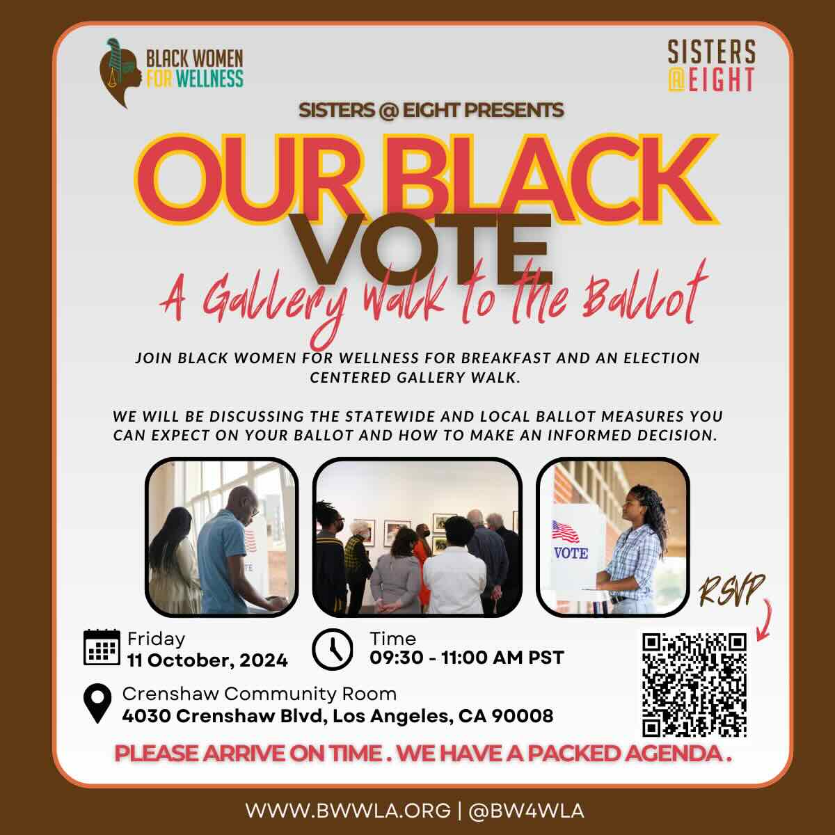 Sisters@Eight - Our Black Vote Event Flyer