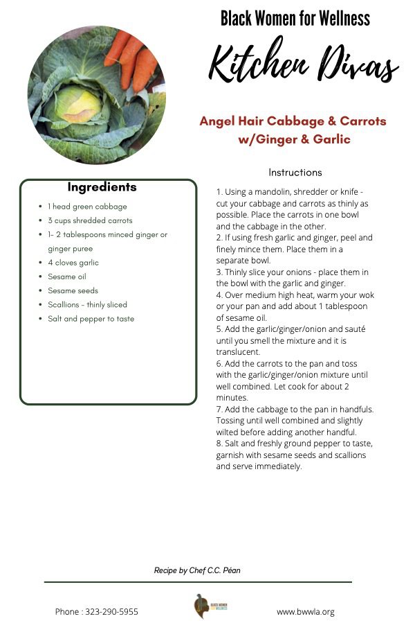 Angel Hair Cabbage & Carrots with Ginger and Garlic