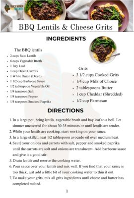 BBQ Lentils & Cheese Grits Recipe