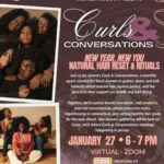 Beauty Justice Curls and Conversations Event Flyer