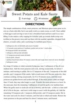 Sweet Potato and Kale Saute Recipe