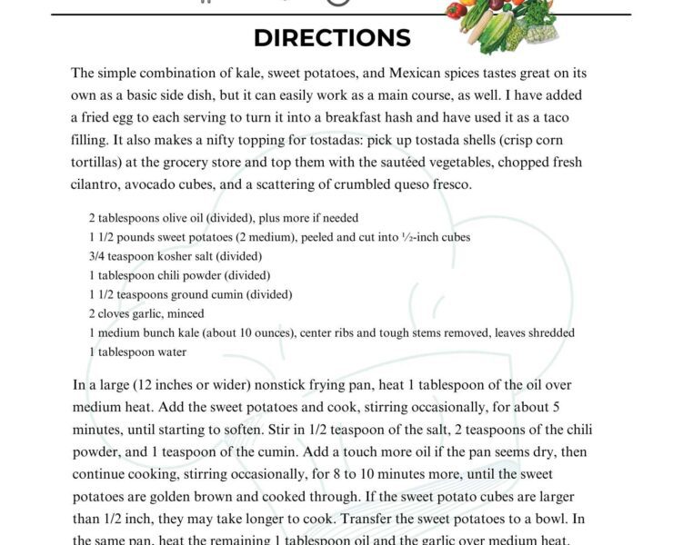 Sweet Potato and Kale Saute Recipe