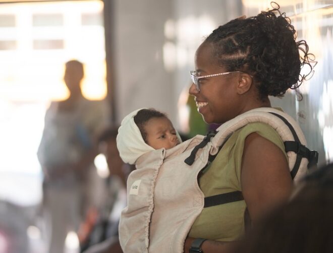Black mom and her infant at 2026 Black mamas week event