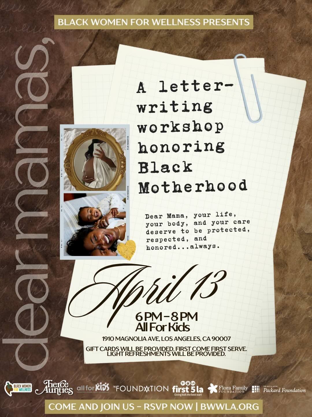 Letter Writing Event Honoring Black Motherhood