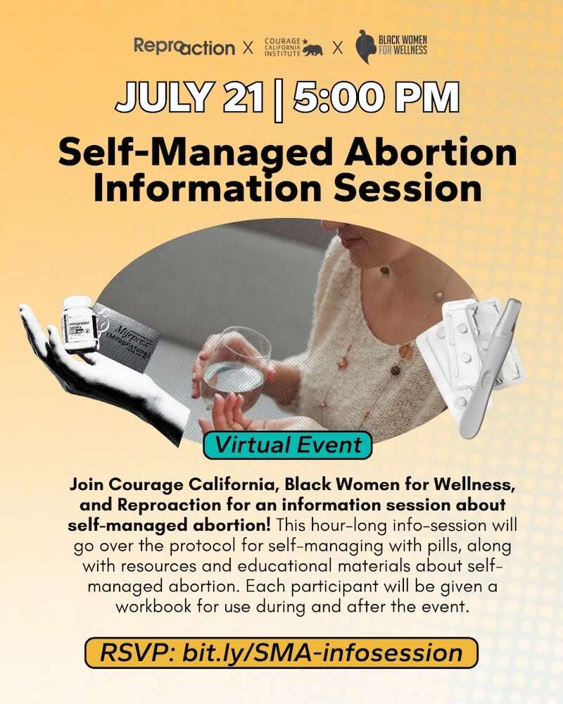 Self Managed Abortion Event Flyer